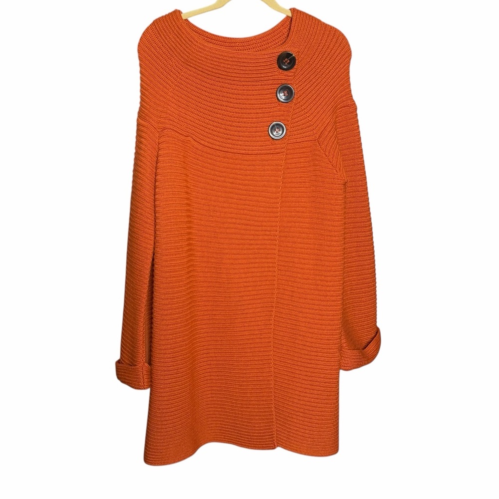 Piazza Sempione Burnt‎ Orange Wool Knit Chunky Sweater